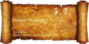 Hauer Viktor névjegykártya